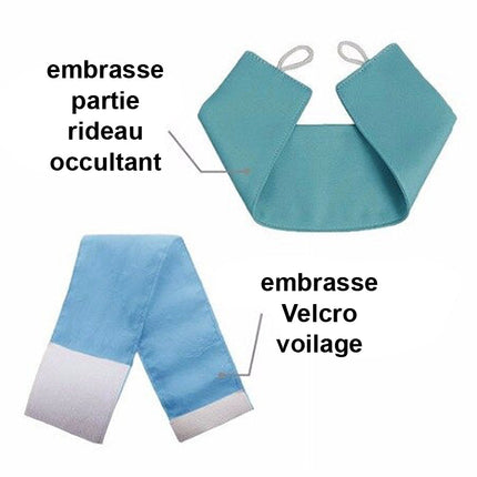 Podwójna zasłona zaciemniająca z woalem