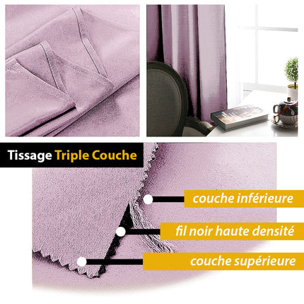 Jasnoróżowa zasłona zaciemniająca na taśmie