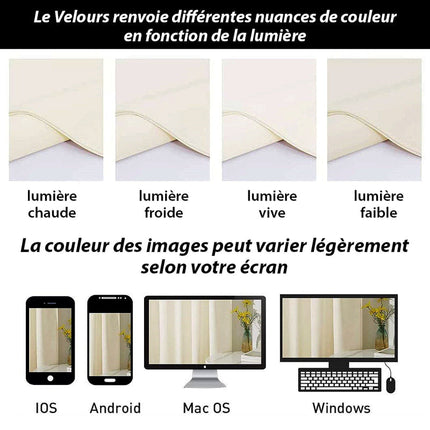 Aksamitna zasłona izolacyjna w kolorze ivory