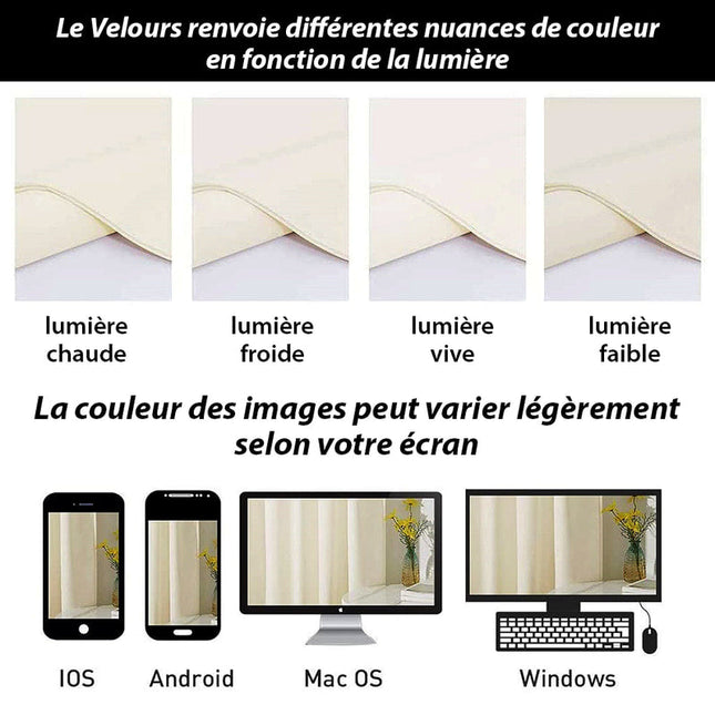 Aksamitna zasłona izolacyjna w kolorze ivory