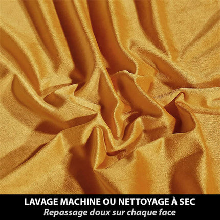 Aksamitna zasłona termiczna w kolorze złotym