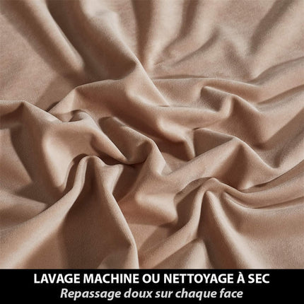 Łososiowa aksamitna zasłona termiczna do salonu