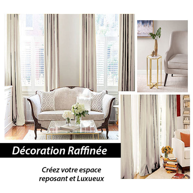 Aksamitna zasłona izolacyjna w kolorze ivory