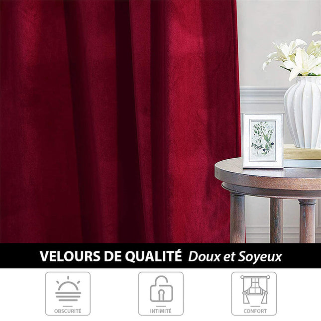 Bordowa zasłona termiczna z weluru