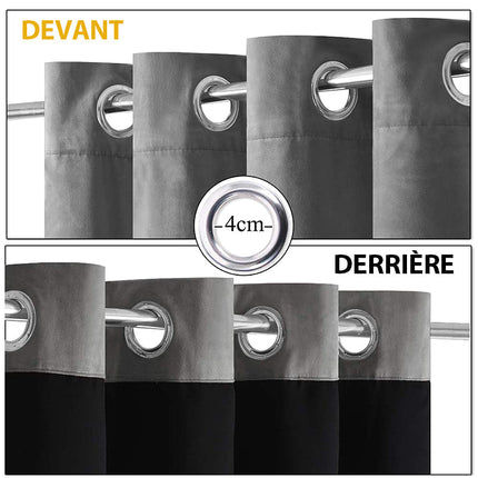 Ciemnoszara zasłona zaciemniająca z welwetu