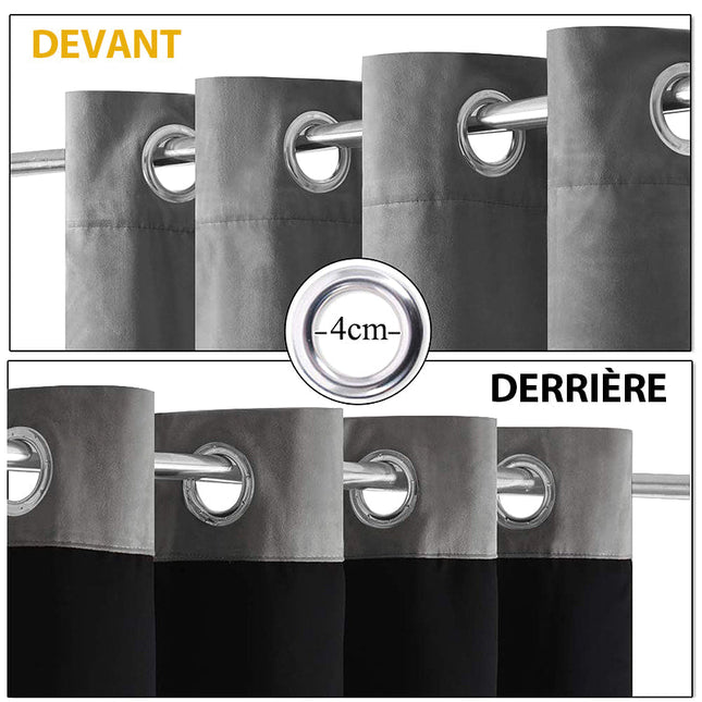 Ciemnoszara zasłona zaciemniająca z welwetu