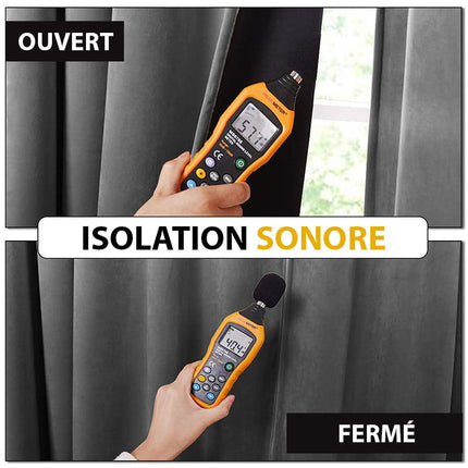 Ciemnoszara zasłona zaciemniająca z welwetu