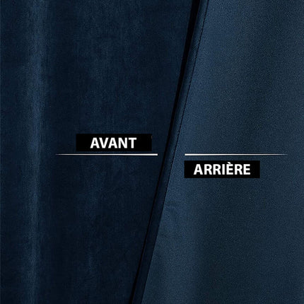 Granatowa zasłona welurowa do sypialni