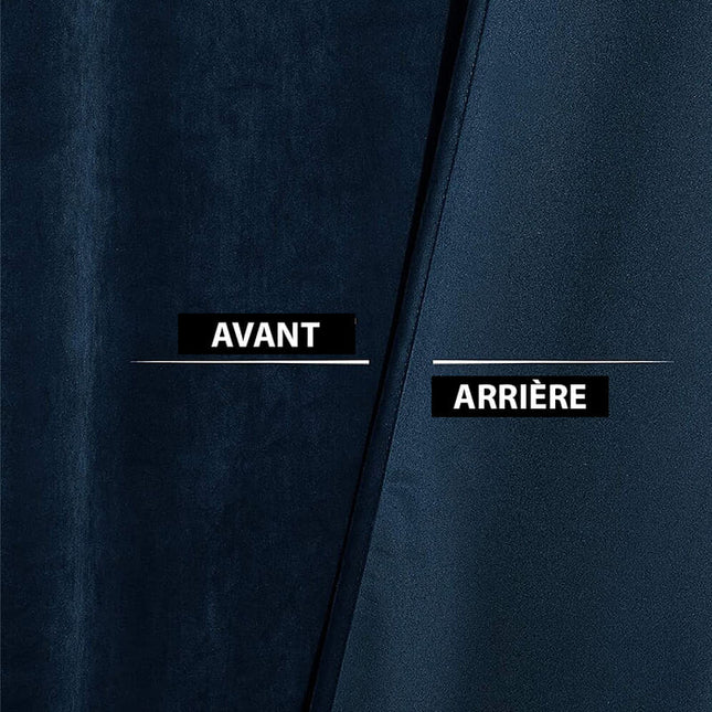 Granatowa zasłona welurowa do sypialni