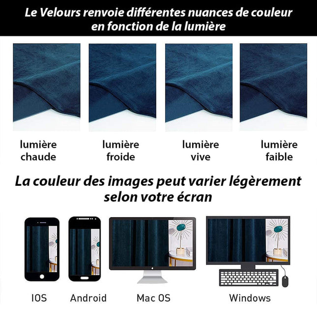 Granatowa zasłona welurowa do sypialni