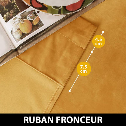 Aksamitna zasłona termiczna w kolorze złotym