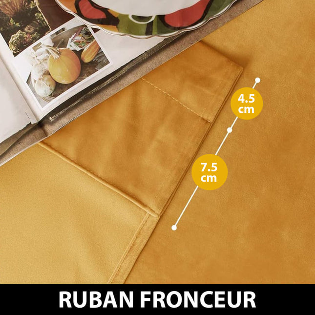 Aksamitna zasłona termiczna w kolorze złotym