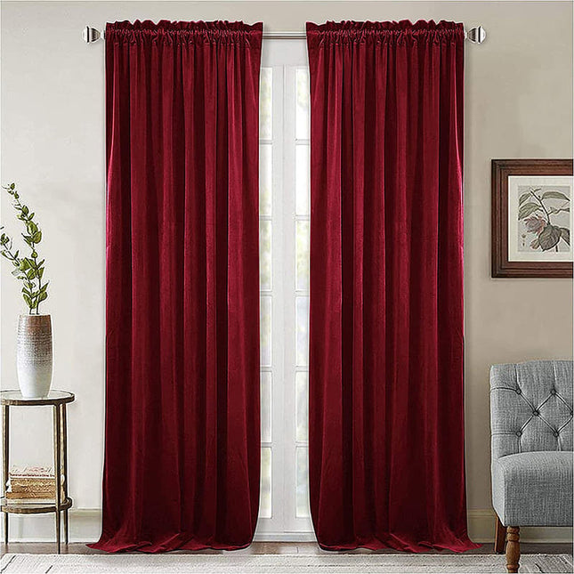 Bordowa zasłona termiczna z weluru
