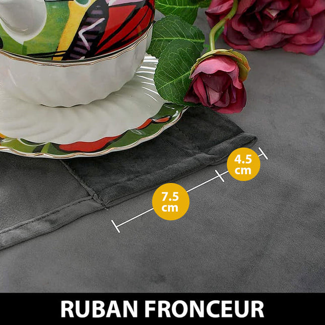 Ciemnoszara zasłona termiczna z weluru