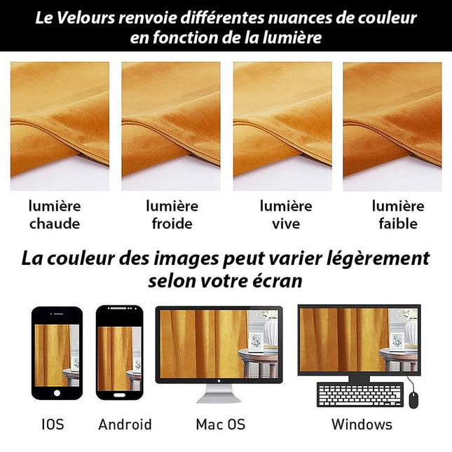 Aksamitna zasłona termiczna w kolorze złotym