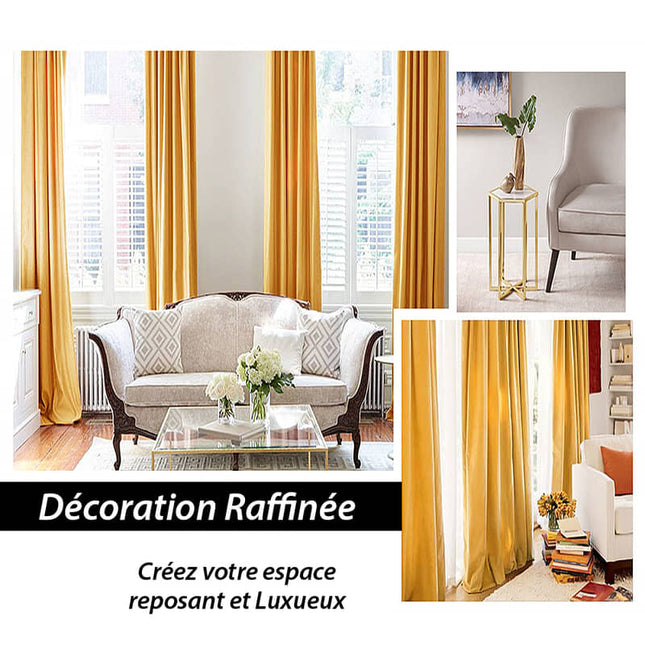 Aksamitna zasłona termiczna w kolorze złotym