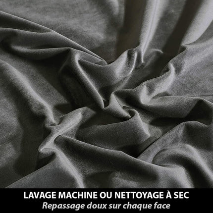 Ciemnoszara zasłona termiczna z weluru