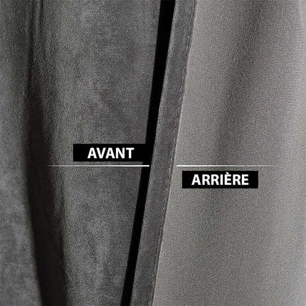 Ciemnoszara zasłona termiczna z weluru