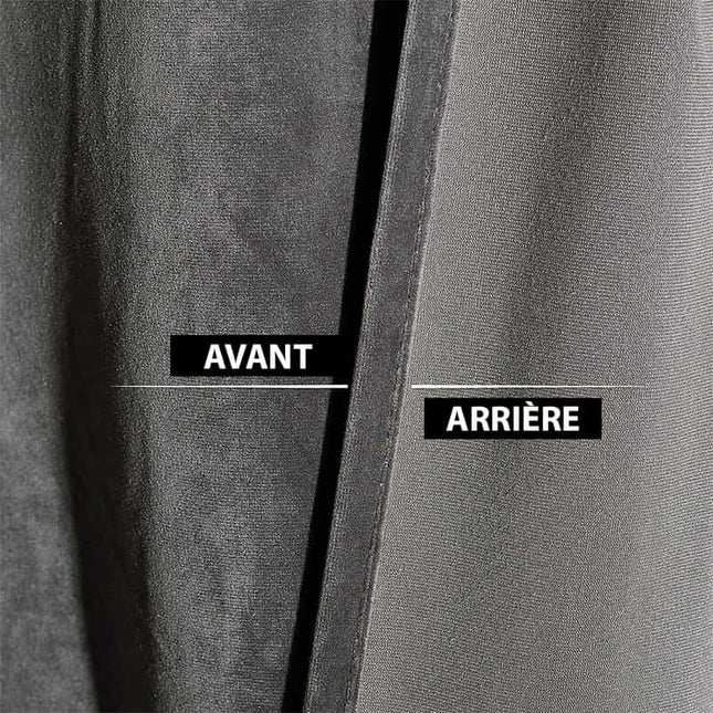 Ciemnoszara zasłona termiczna z weluru