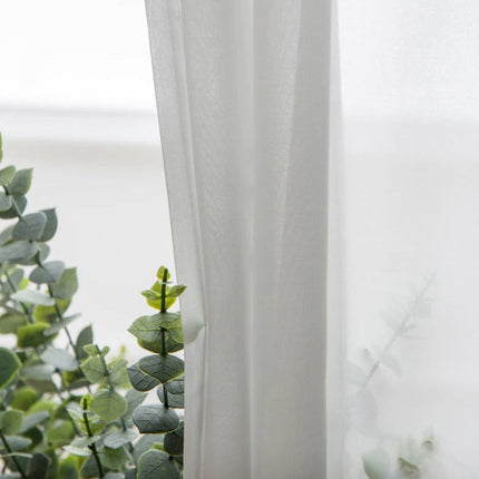 Gładka biała firana z woalu