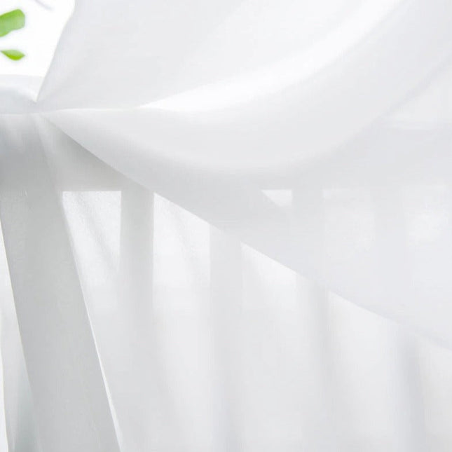 Gładka biała firana z woalu