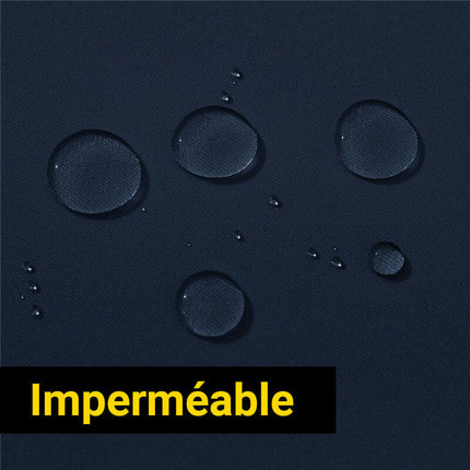 Granatowa zasłona ogrodowa na pergolę