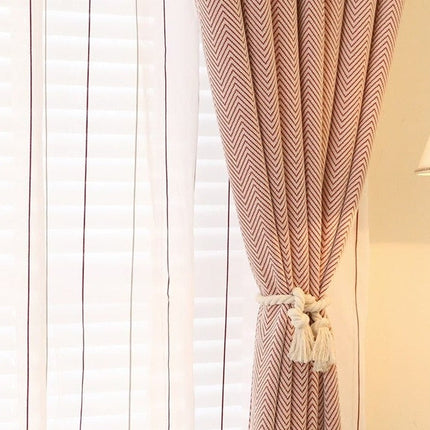 Czerwona zasłona w nowoczesny wzór zygzak