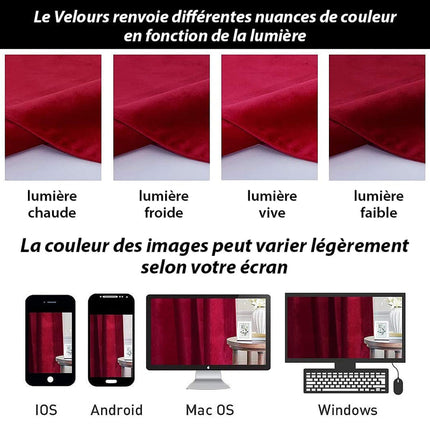 Bordowa zasłona termiczna z weluru