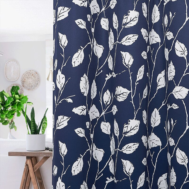 Zasłona zewnętrzna w biały wzór liści